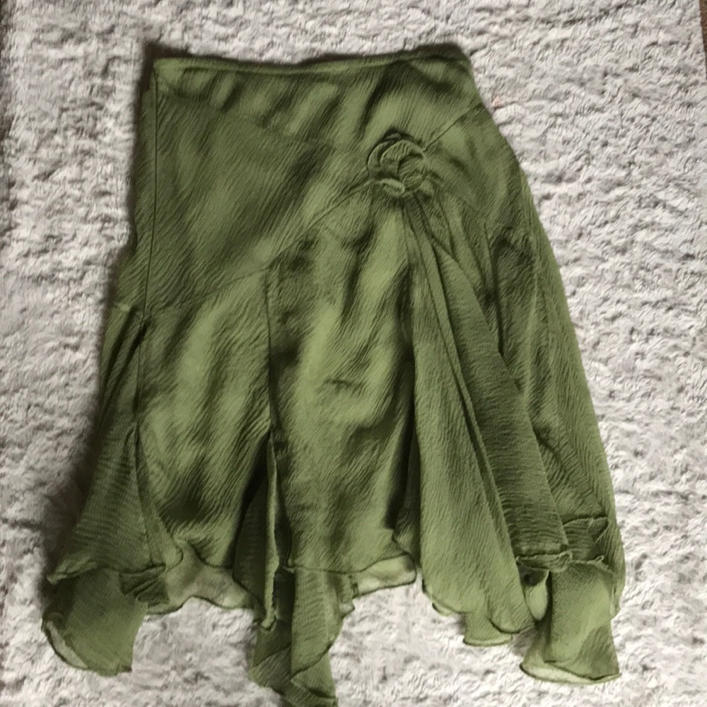 Silk asymmetrical midi skirt